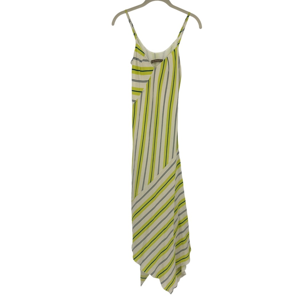 Simona Corsellini 100% Silk Slip Striped Asymmetric Maxi Dress IT 40